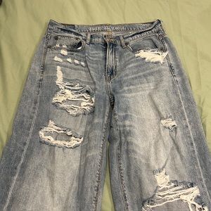 American eagle mid rise ripped jeans